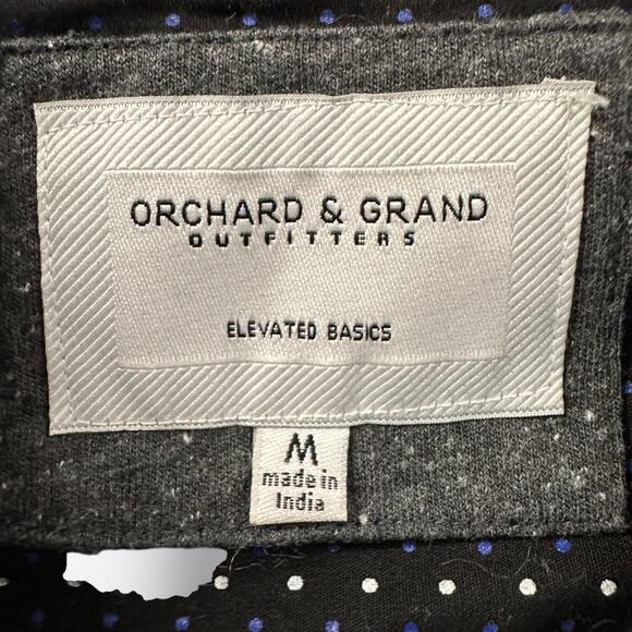 Orchard & Grand | Medium Men's Cotton Blend Gray Marbled Short Sleeve Polo Shirt - Picture 4 of 6